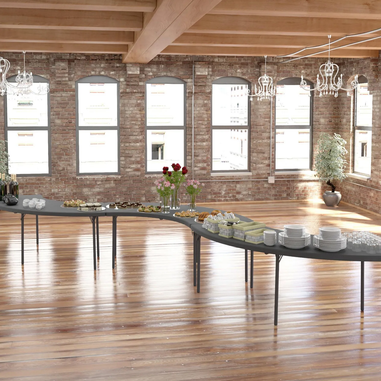Zown Moon-Shaped Folding Table
