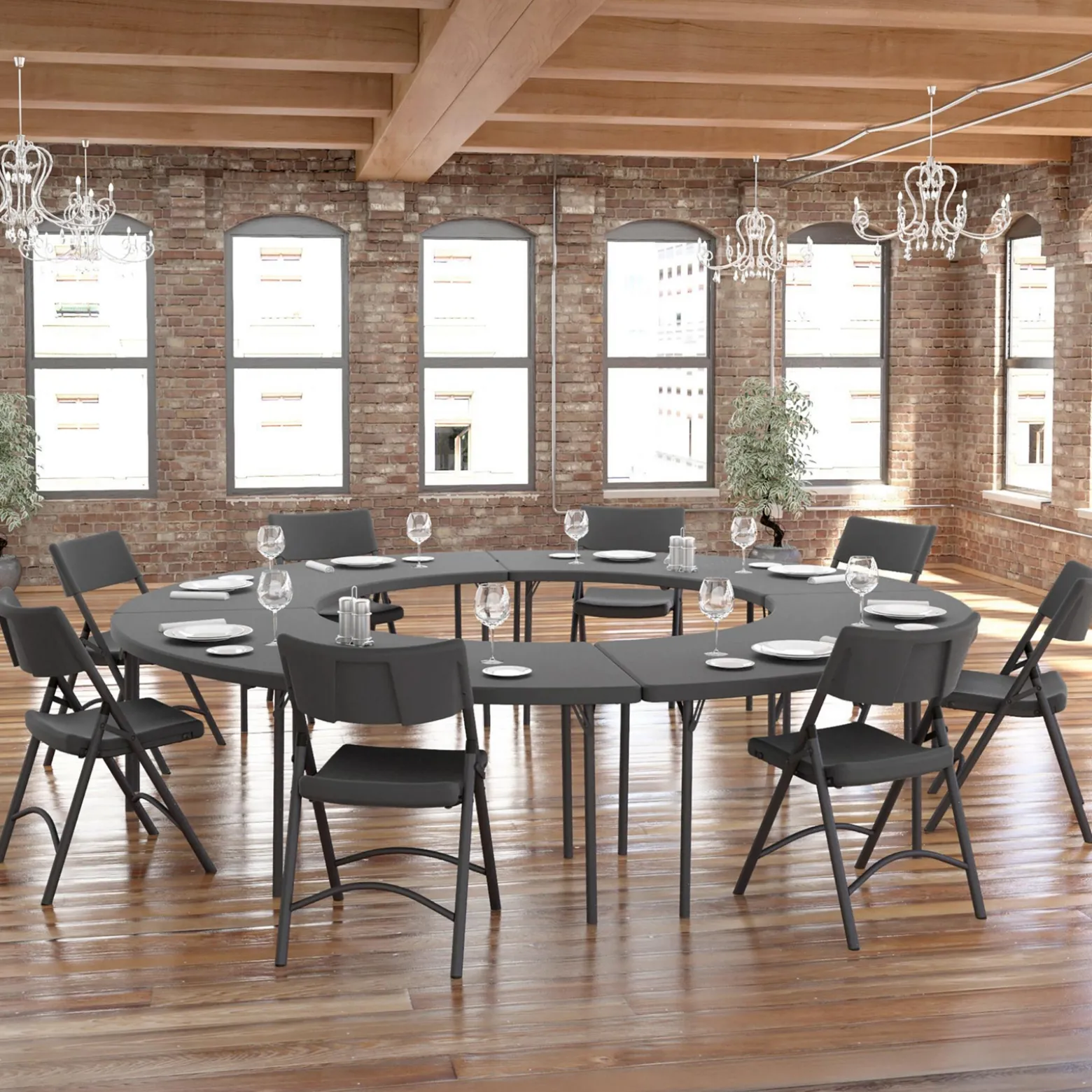 Zown Moon-Shaped Folding Table